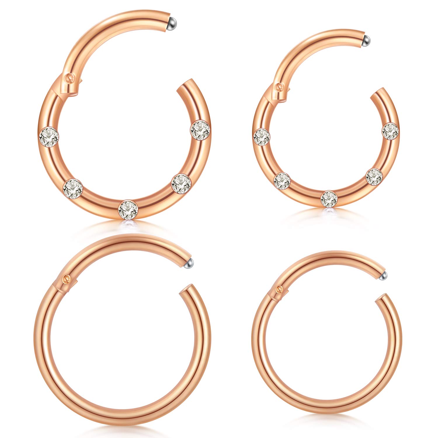 LAURITAMI 16G Nose Septum Horseshoe Piercing Helix Tragus Ring Surgical Steel Rook Conch Daith Earrings Piercing Jewellery