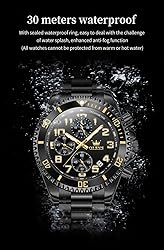 OLEVS Black Watches for Men Chronograph Luxury