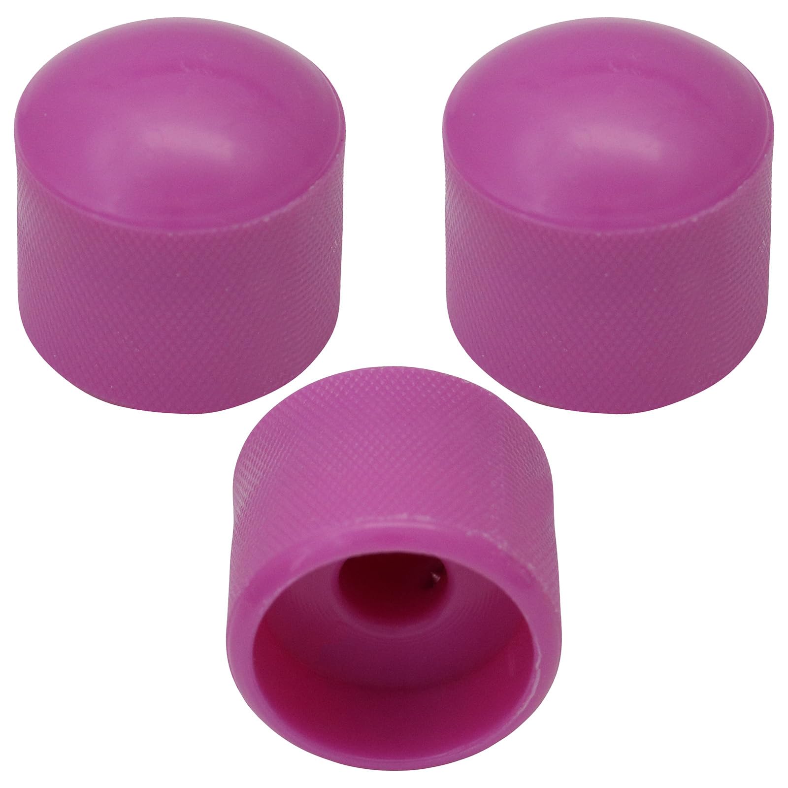 Pack of 3 6mm Round Hole Solid Colour Domed Top Guitar Tone/Volume Control Knob (Pink)