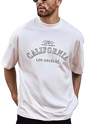 GORGLITTER Men's Crewneck T Shirt Letter Graphic
