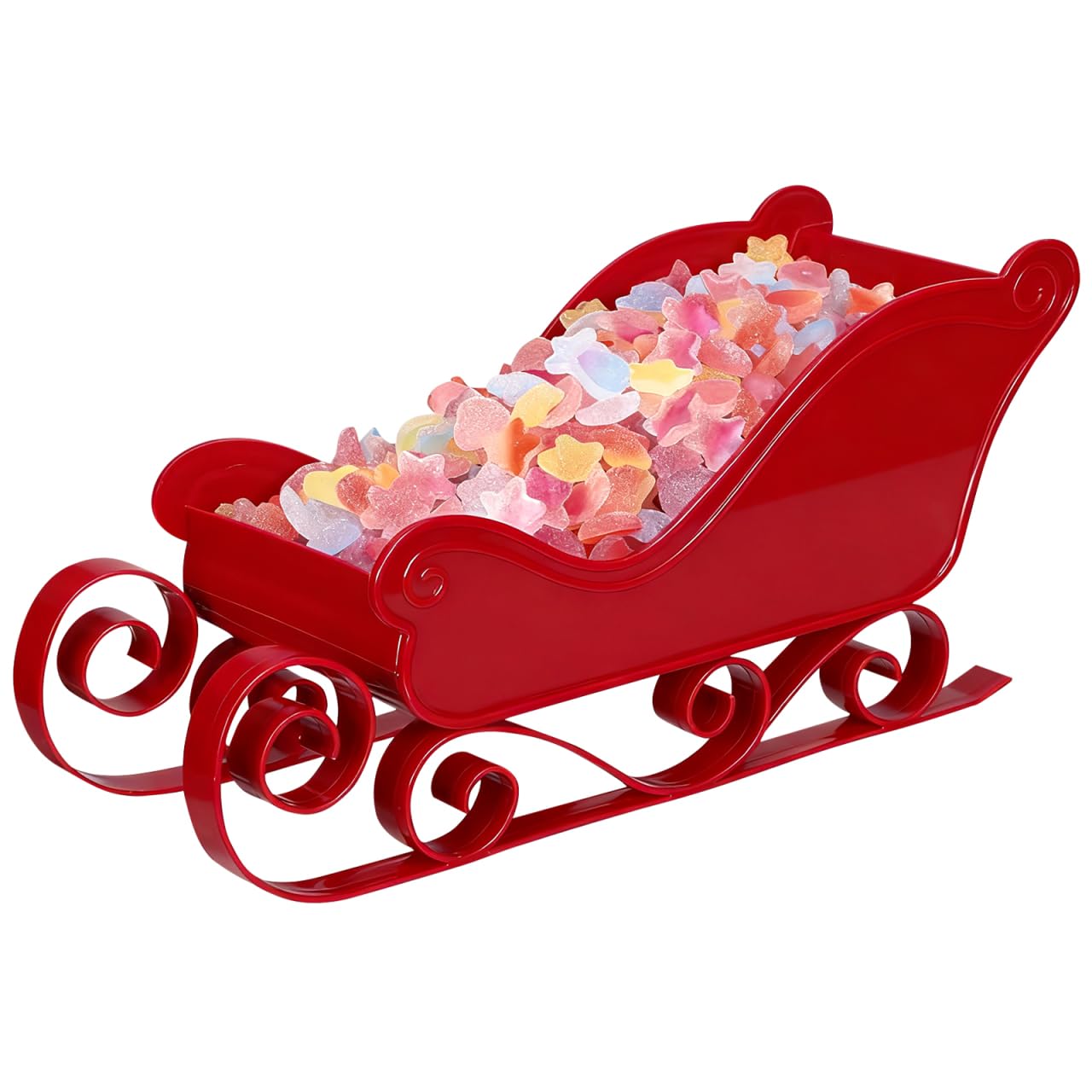 Garneck Red Christmas Sled Decor Small Christmas Sleigh Santa Sleigh Decor for Table Photo Prop