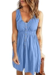 BLENCOT 2023 Women's Summer V Neck Button Front