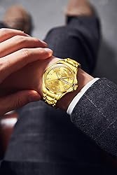 OLEVS Watch for Men Diamond Business Dress Analog