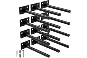 LEOPO 12 Pack-6 inch Floating Shelf Bracket, Hidden Brackets for Wood Shelf