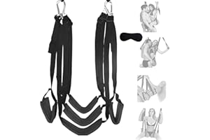Door Sex Swing with Seat - New Leather Cushion Thick Fluff,with Adjustable Straps,Sex Door Love Slings Bondage Restraints for