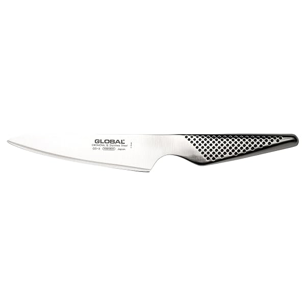 GLOBAL 5 INCH CHEF’S UTILITY KNIFE – LIGHTWEIGHT JAPANESE STAINLESS STEEL, RAZOR-SHARP EDGE, MADE IN JAPAN, GS-3
