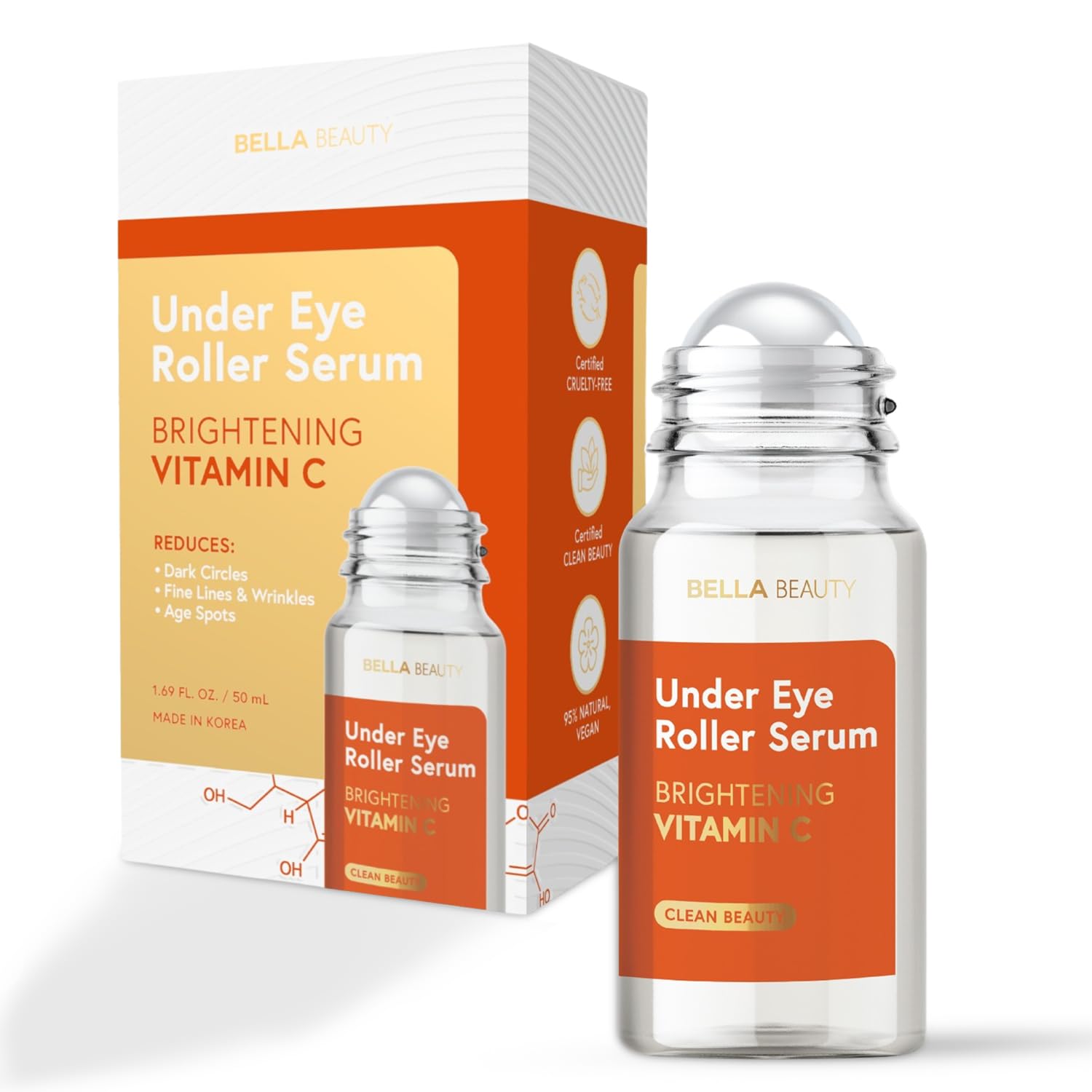Bella Beauty Bella Beauty Eye Roller Serum With Vitamin C & Niacinamide - Reduces Puffiness, Fine Lines & Dark Circles - Anti-Aging, Care For All Skin Types - 1.69 Fl. Oz