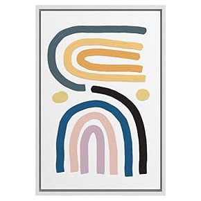 SIGNWIN Framed Canvas Wall Art Nordic Rainbow Canvas...