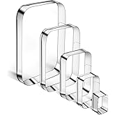 5PCS Rounded Rectangle Cookie Cutter Stainless Steel Rectangle Cookie Mold Biscuit Molds Pastry Molds Fondant Cutter Set (5 Inch 4 Inch 3 Inch 2 Inch 1 Inch)