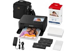 Canon SELPHY CP1500 Wireless Printer with KP-108IN Ink, Paper & Bag (Black) | Complete Photo Printing Bundle with, Shoulder, Power Adapter, Cassette and AC Cable