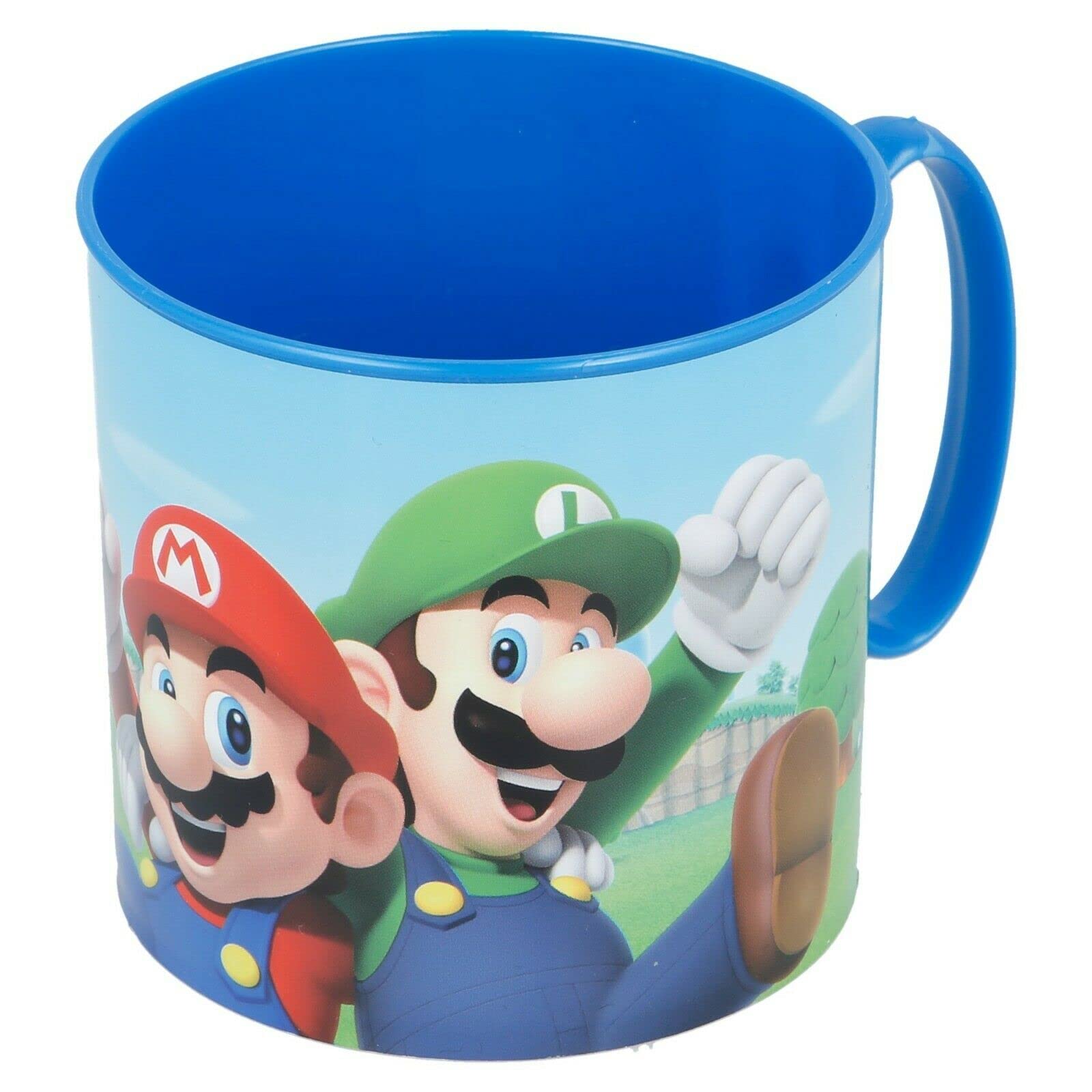 Kids Character Cute Mini Mug 265ML Drinking Re-Usable Plastic Cup Microwave Safe (Super Mario)