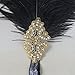 Gellwhu Vintage Black Feather Gold 20s Headpiece 1920s Flapper Headband