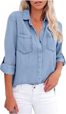 Womens Summer Denim Shirt with Back 