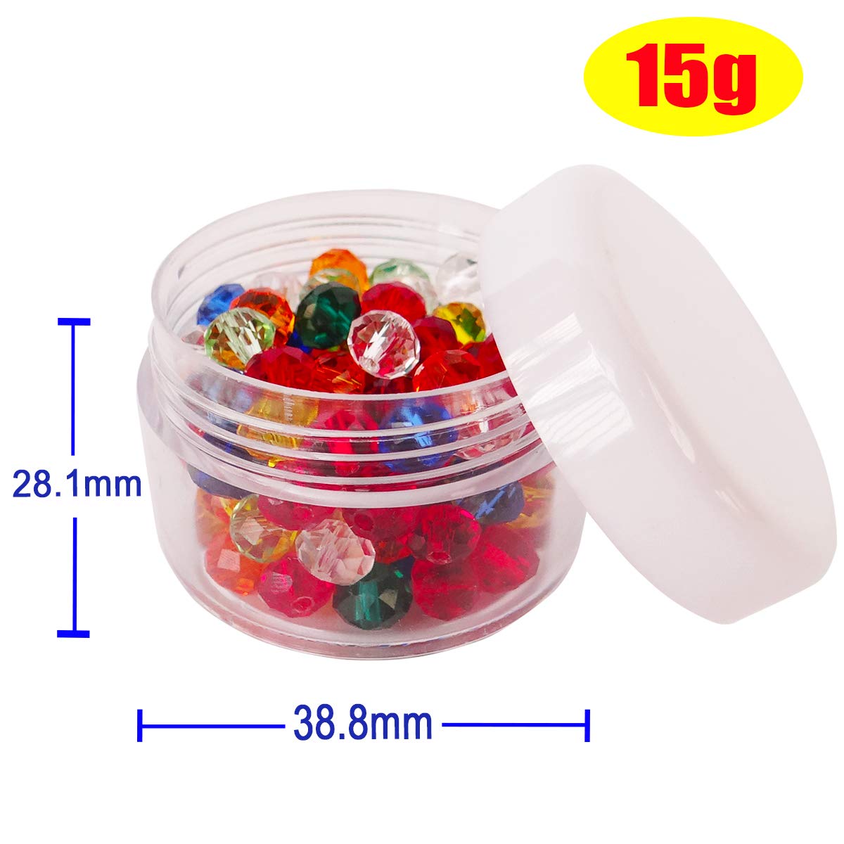 GreatforU 20pcs 15 Gram 15ml Small Empty Sample Jars, Refillable Cosmetic Container, Plastic Round Pot WHITE Screw Cap Lid, Tiny 15g Bottle for Makeup Eye-shadow Nails Salves Ointments, Free Spatulas : Beauty