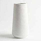 CheeryStow Matte White Ceramic Vase – Frosted Elegant Flower Vase for Pampas Grass, Dried or Fresh Flowers, Modern Minimalist Farmhouse Home Decor for Living Room, Dining Table, Wedding Centerpiece