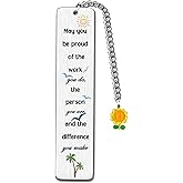 Bookmarks for Women Men Appreciate Gifts Bookmark Dad Mom Bestie Grandma Grandpa Teacher Birthday Present Auntie Uncle Sunflower Book Lover Colleague Friend Retirement Christmas Keepsakes (May You)
