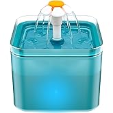 Cat Water Fountain for Drinking: Automatic Dog Bowl Dispenser - Pet Waterer Bowls Fountains - Auto Cats Dish Supplies - Quiet Animal Watering Machine - 67oz/2L Green Kitty Drink Dishes - AONBOY