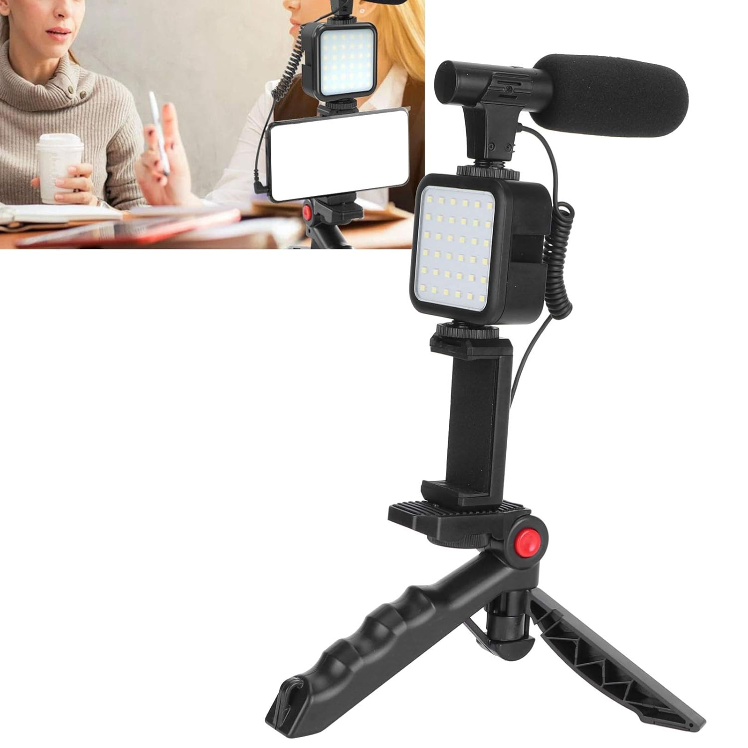 Mobile Phone Holder, Compact Photography Equipment Black Portable
