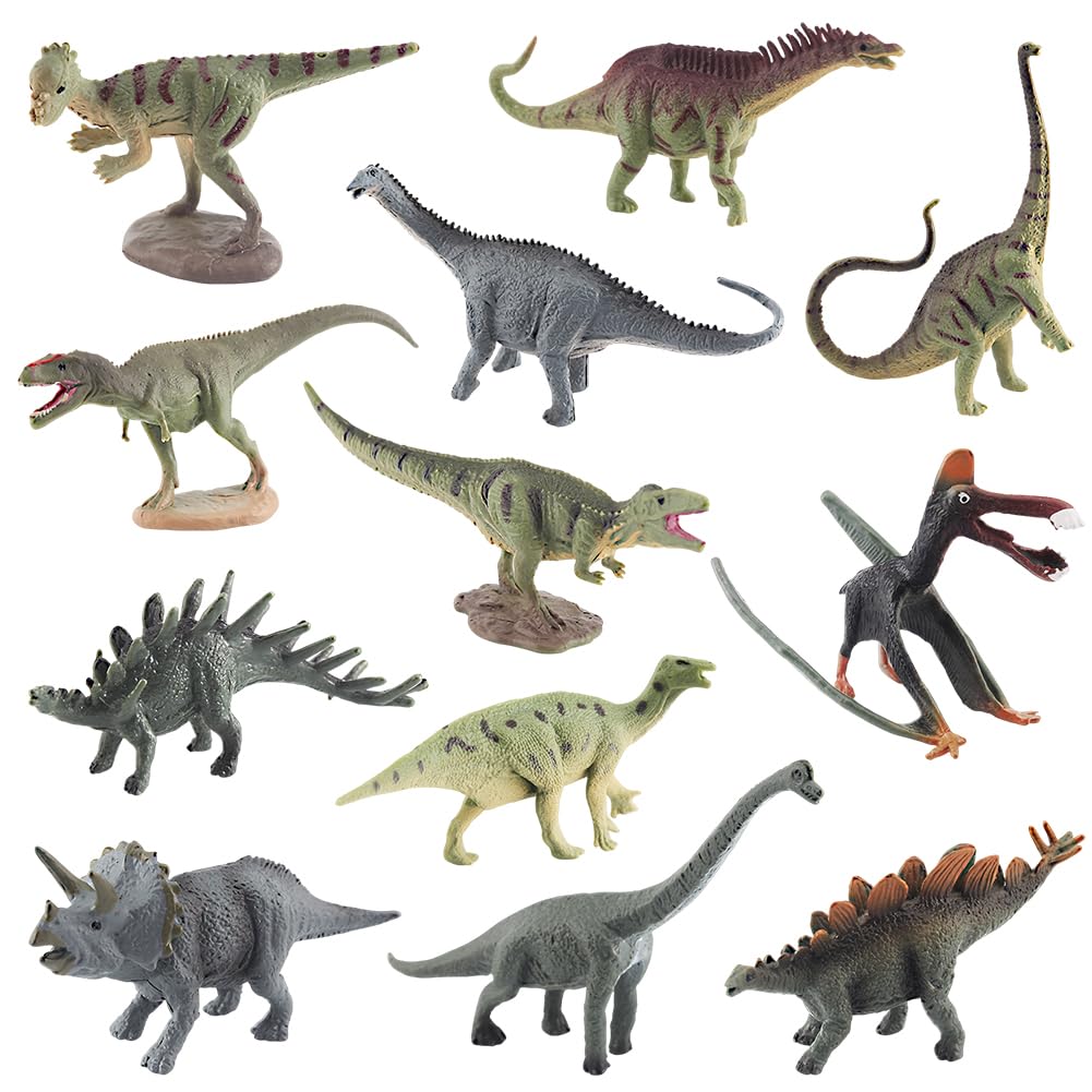 MIFKLMV Dinosaur Toys, 12 Pcs Dinosaurs Figure Set, Dinosaur Figurines Dino Toy Sets, Dinosaurs Toy for Kids for Boys Girls 3 Years and Up