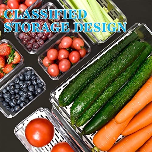 Pomeat 10 Pack Fridge Organizer, Stackable Refrigerator Organizer Bins