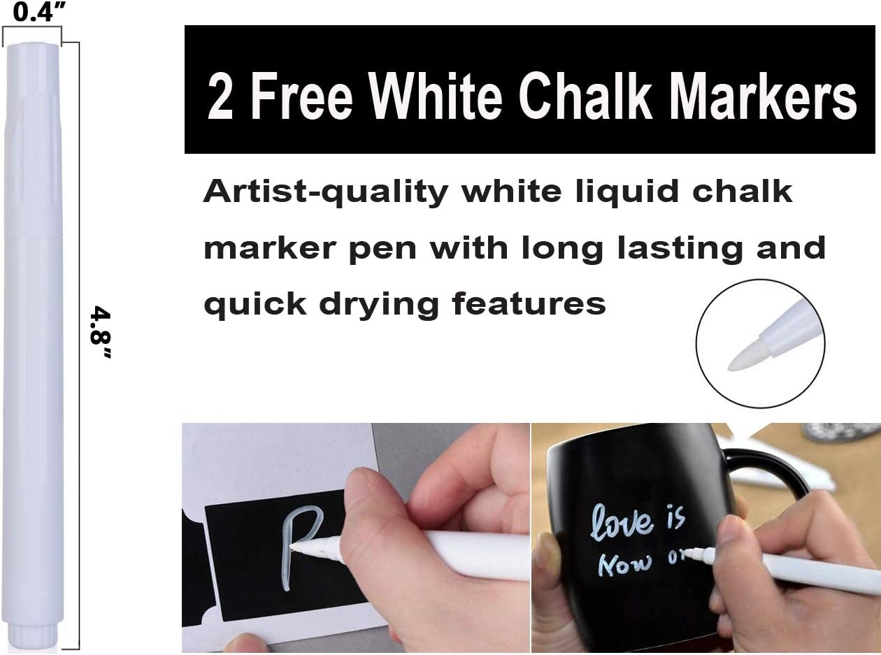 100Pcs Chalkboard Labels Stickers, Reusable Small Waterproof Sticker Label with White Liquid Chalk Marker for Home and Kitchen, Adhesive Removable Chalk Board Mason Jar Labels : Office Products