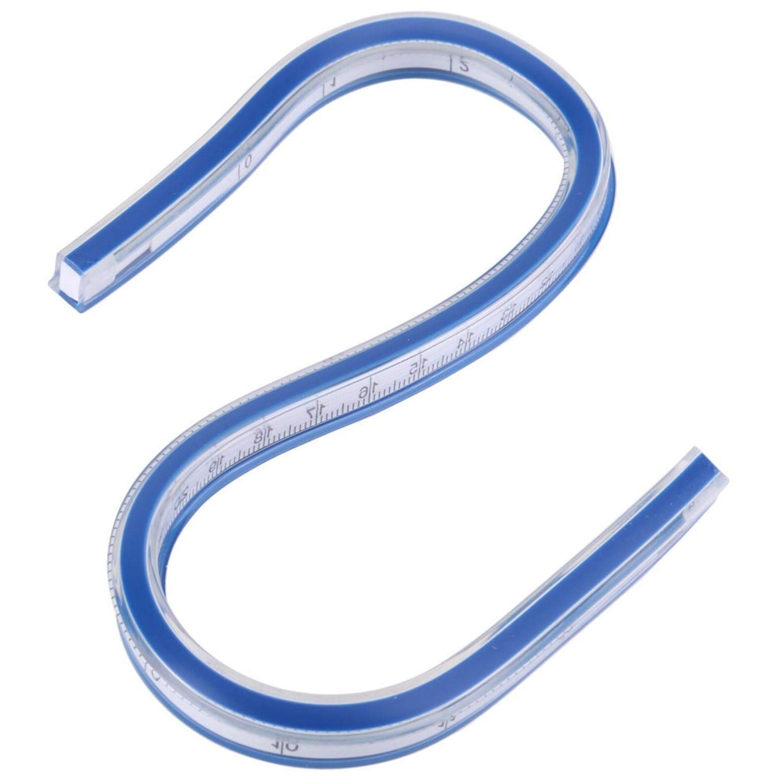 1 pcs 30cm Flexible Curve Ruler Plastic Double Sided Ruler for Engineering Drawing Design Drafting Graphics Painting