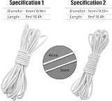 Fantasyon 4mm White Elastic Cord 5m Bungee Rope Round Stretch DIY Camping Tent view 2