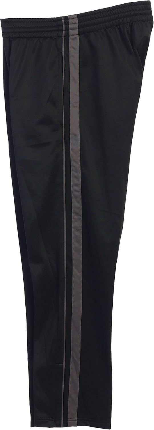 Gioberti Mens Track Running Sport Athletic Pants, Elastic Waist, Zip Bottom: Clothing