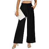 Women's Wide Straight Leg Pants in The Back Business Work Long Casual Pants