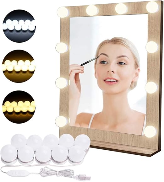 luces para espejo de maquillaje led lampara de espejo cosmetico de tocador con estilo hollywood 10 piezas bombillas regulable evilto con usb puerto