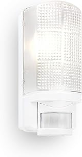 National Lighting Motion Outdoor Bulkhead Light PIR IP44 White LED E27