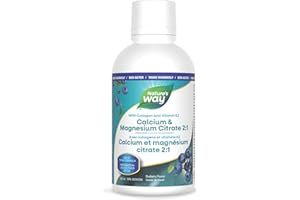 Nature's Way Calcium and Magnesium Citrate 2:1 - Liquid Supplement with Vitamin K2 and Collagen – Helps Support the Maintenan
