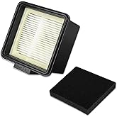 F43 HEPA Filter and Foam Filters for Dirt Devil Easy Lite Cyclonic Quick Vac UD20005 and Extreme Cyclonic Quick Vac UD20010 Upright Vacuum, 2PY1105000 1PY1106000 HEPA Filter and Foam Filter