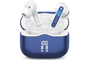 XINWLD Wireless Earbuds, Bluetooth 5.4 Headphones in Ear with HiFi Stereo Deep Bass, 4 ENC Noise Cancelling Mic Wireless Earphones 40H, in-Ear Earbud Bluetooth Dual LED Display IP7 Waterproof, Dark Blue