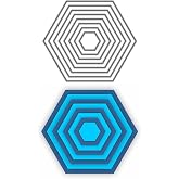 FAWENUCY Scrapbooking Die-Cuts, Layering Frame Metal Cutting Dies for Card Making, Paper Craft Punch Template, Background Embossing Stencils, DIY Album D&eacute;cor(8 Pcs Hexagon-11.7x10.2cm)