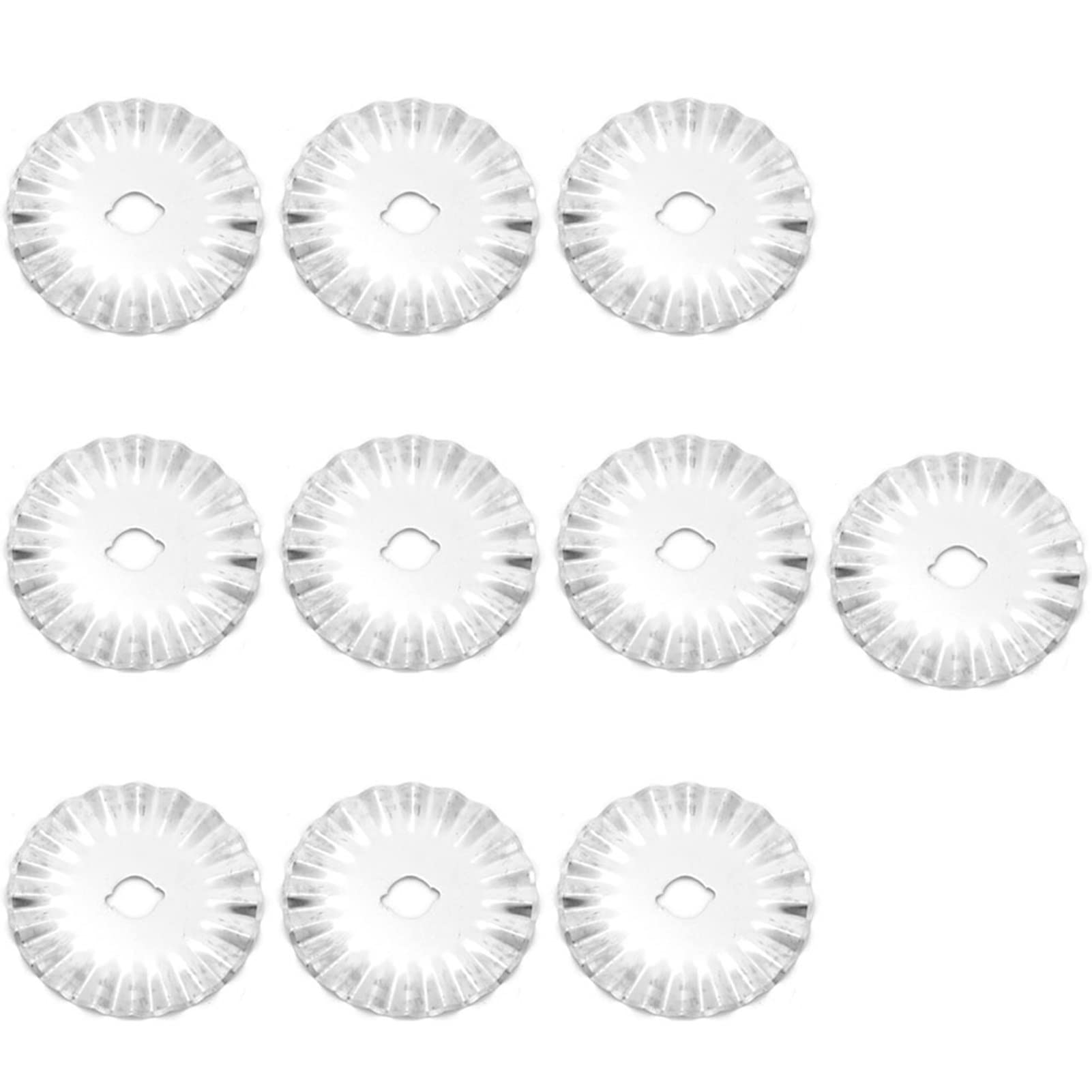 TICFOX 10pcs 45mm Pinking Blades Rotary Cutter Rotary Cutter Pinking Blades for Leather Fabric Cloth Fabric Portable Paper Lacework Sewing Tools