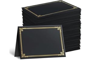 SADOUP 30 Packs Certificate Covers,Black Cardboard Diploma Cover,Certificate Holders Gold Foil Border,for Letter Size 8.5 x 11 Inch Awards and Certificates