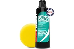 Carfidant Ultimate Trim & Plastic Restorer for Cars - Black Plastic Restorer - Restores Faded and Dull Plastic, Rubber, Vinyl Back to Black - 8.4 oz Kit