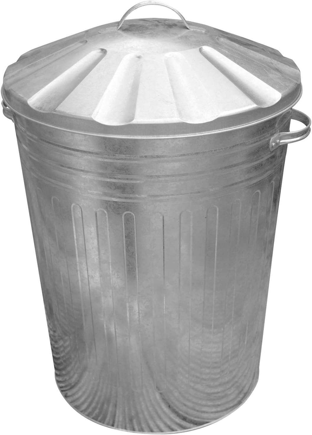 Trendi LARGE GALVANISED METAL BIN GARDEN RUBBISH DUSTBIN HOME STRONG
