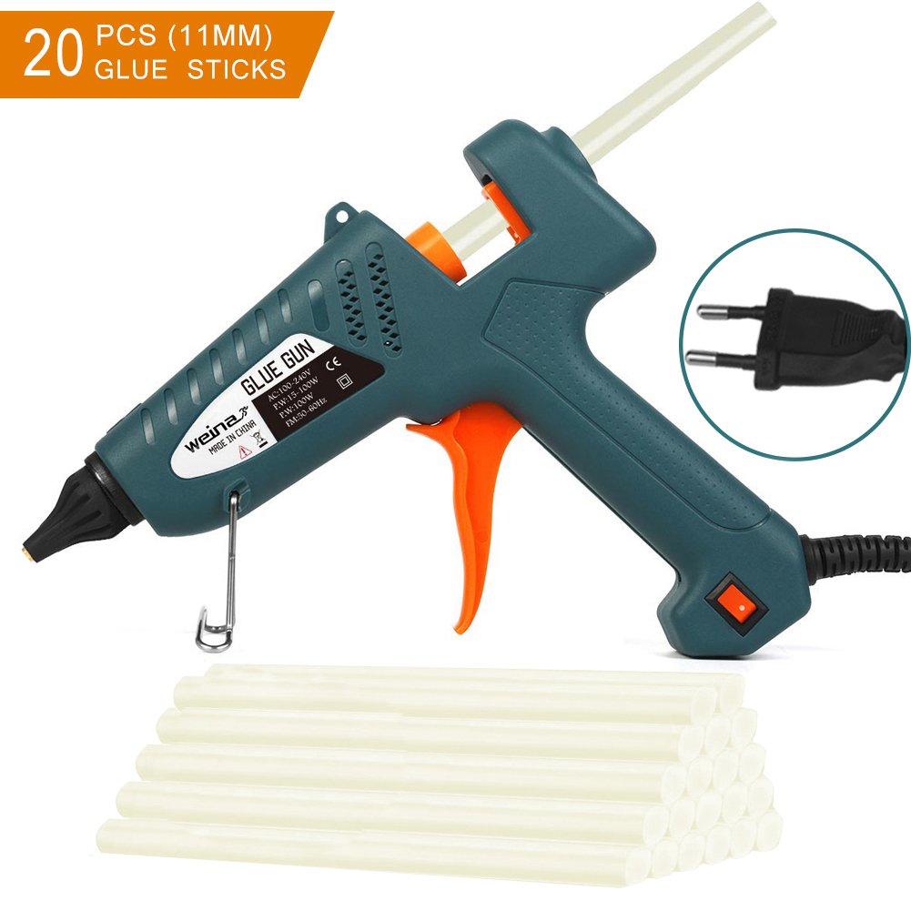 Pistola de Silicona Caliente WEINAS® Pistola de Pegamento Profesional Con pcs Barras