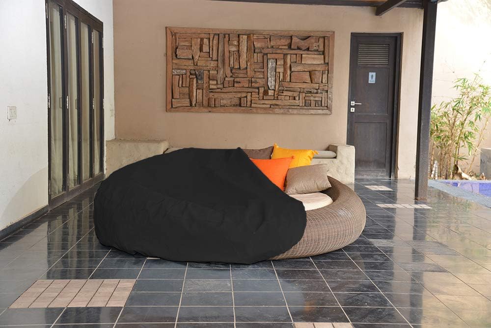 Outdoor Garden Daybed Cover 12 Oz Waterproof 100 Uv Weather Resistant Patio Sofa Cover With Air Pocket Drawstrap For Snug Fit Black Amazon Co Uk Garden Outdoors