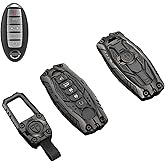 Heavy Zinc Alloy Key fob Cover, Keychain, Key Case, Accessories Compatible with Nissan (Model-A 5 Buttons)