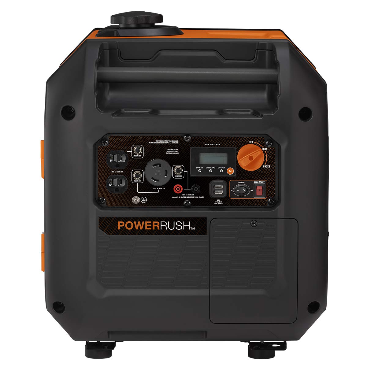 Generac 7127 iQ3500 3,500-Watt Gas-Powered Portable Inverter Generator - Durable, Lightweight Design - Speed Selection for Quiet Performance or Maximum Power - CARB Compliant - Orange/Black