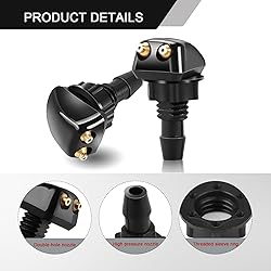 Fluher 2 PCS Car Front Windshield Water Spray