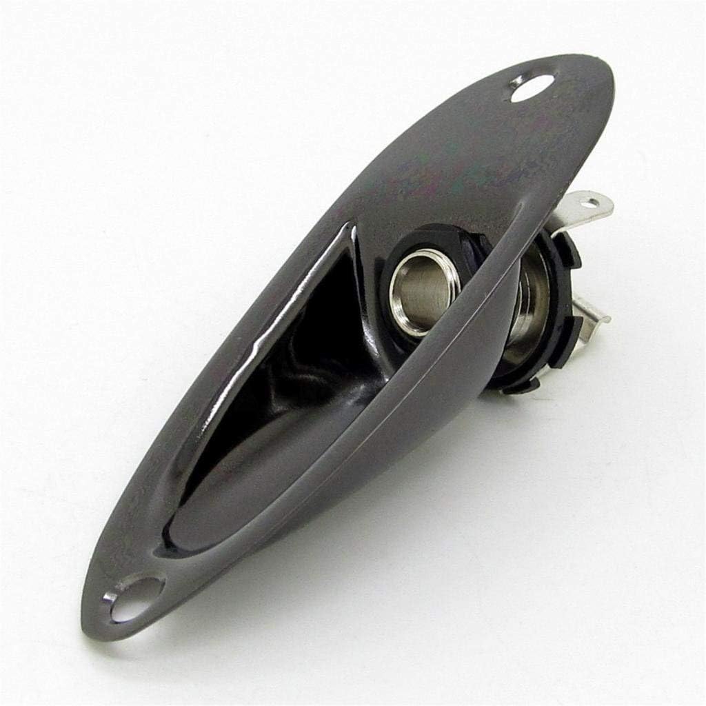 Pxyelec Boat Style 1/4" (6.35mm) Pickup Output Input Jack Plug Socket for FD Strat Mono Electric Guitar Replacement Parts (Black) - Image 3