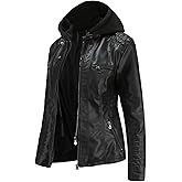 Women's Trendy Faux Leather Jacket Moto Short Jacket Fashion PU Jacket Coat