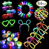 SCIONE Glow Sticks Bulk 84pcs Glow in The Dark LED Party Supplies Party Favors for Kids (84 Pack)