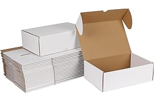 ZBEIVAN 9x6x3 White Shipping Boxes Set of 25, Corrugated Cardboard Mailer Boxes for Packaging Small Business Mailing Gifts