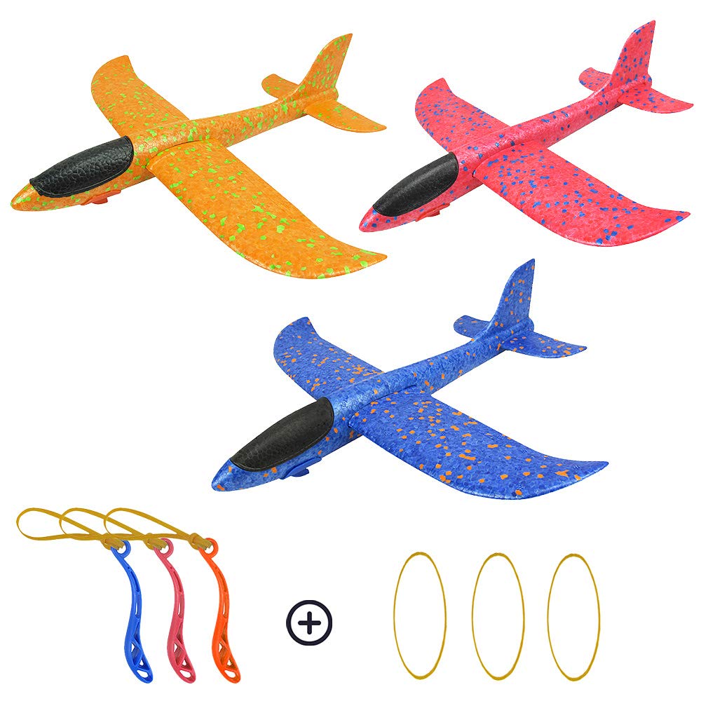 Diealles Shine Foam Glider Planes for Kids, Throwing Foam Glider Plane, Hand Throwing Foam Aircraft, Manual Throwing Plane, Outdoor Hand-Throwing Toy Plane, Polystyrene Planes for Kids