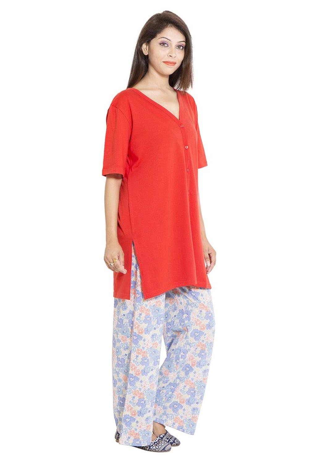 forever9teen solid top & printed bottom night set(1ss16-0226-ns1)